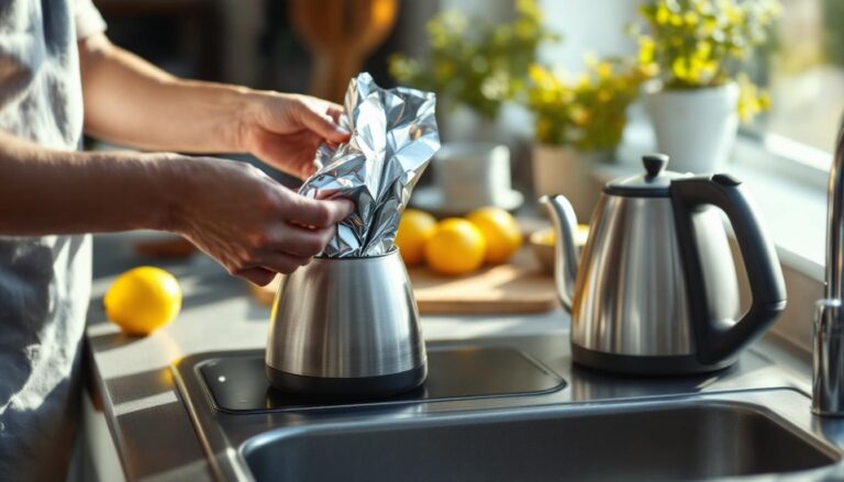 ontdek de onverwachte truc met aluminiumfolie om je waterkoker weer als nieuw te maken. eenvoudig, snel en effectief reinigen voor een stralend resultaat!