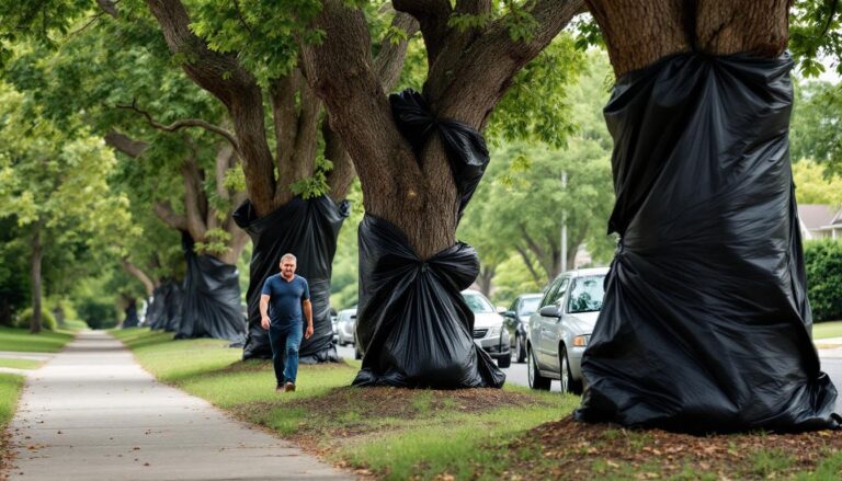 Pas op! Zwarte zakken aan bomen: wat je moet weten en waarom je afstand moet houden
