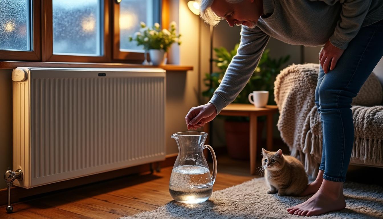 ontdek hoe je met een simpele karaf water onder je radiator vanavond nog je winterkosten kunt verlagen. bespaar energie en houd je huis warm op een makkelijke en goedkope manier!